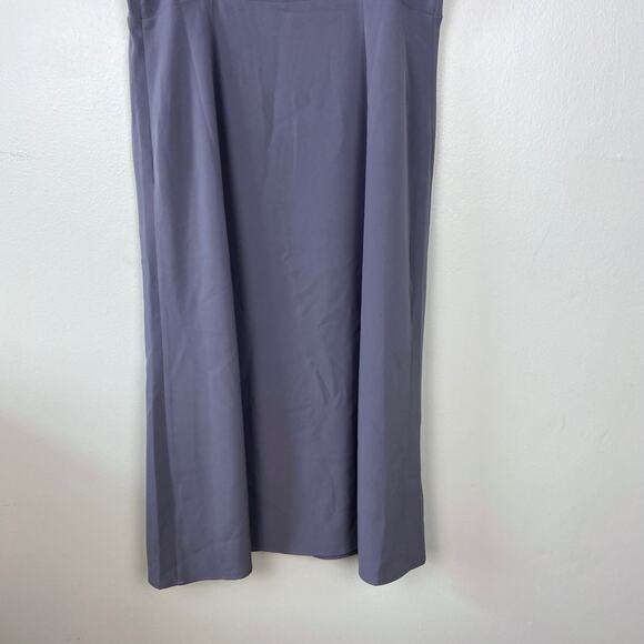 Loft Outlet Midi Sleeveless Slit Dress Blue Front Slit Fit & Flare Size 4 - Picture 9 of 12